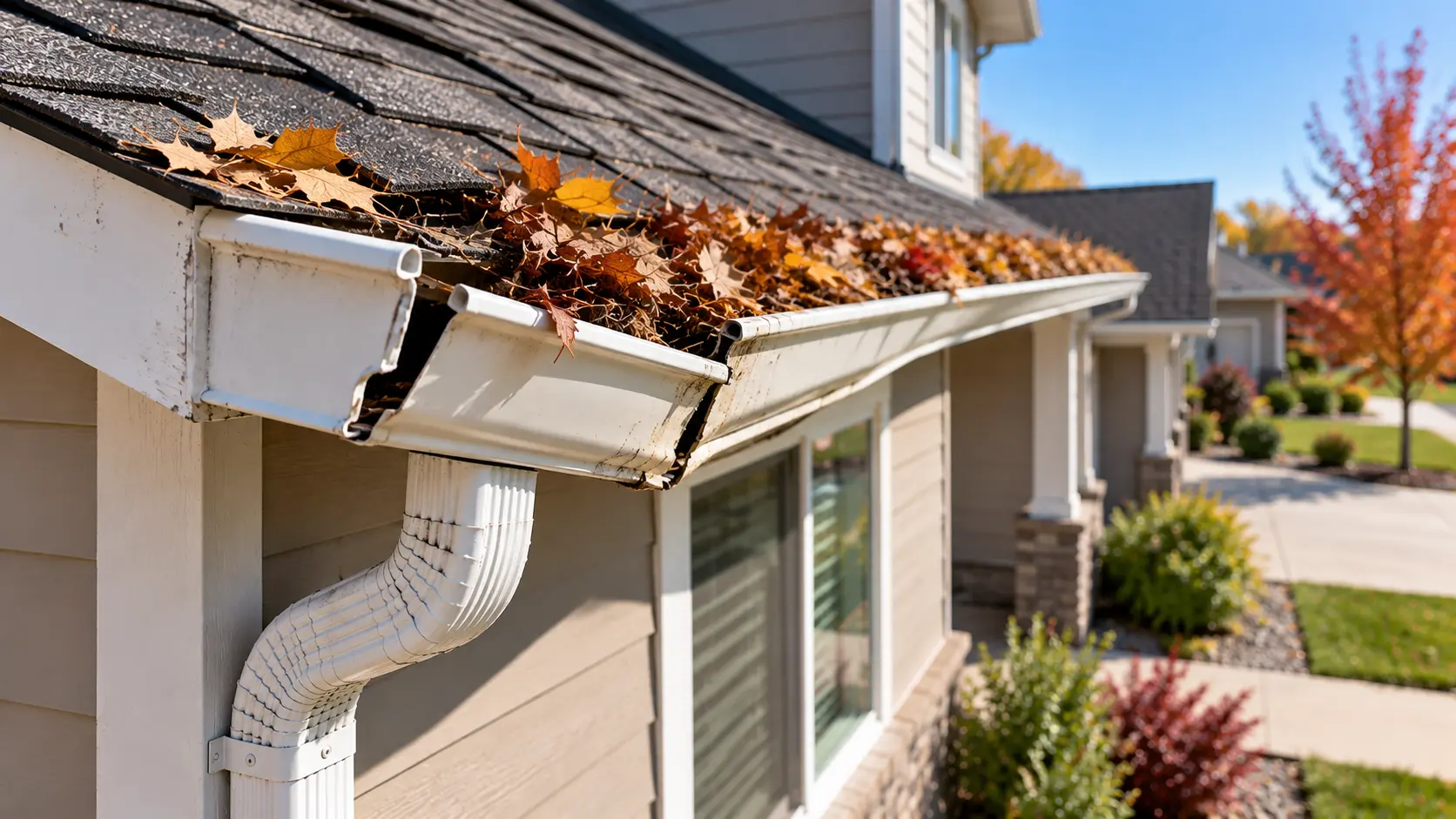 visibly broken gutters in need of repair